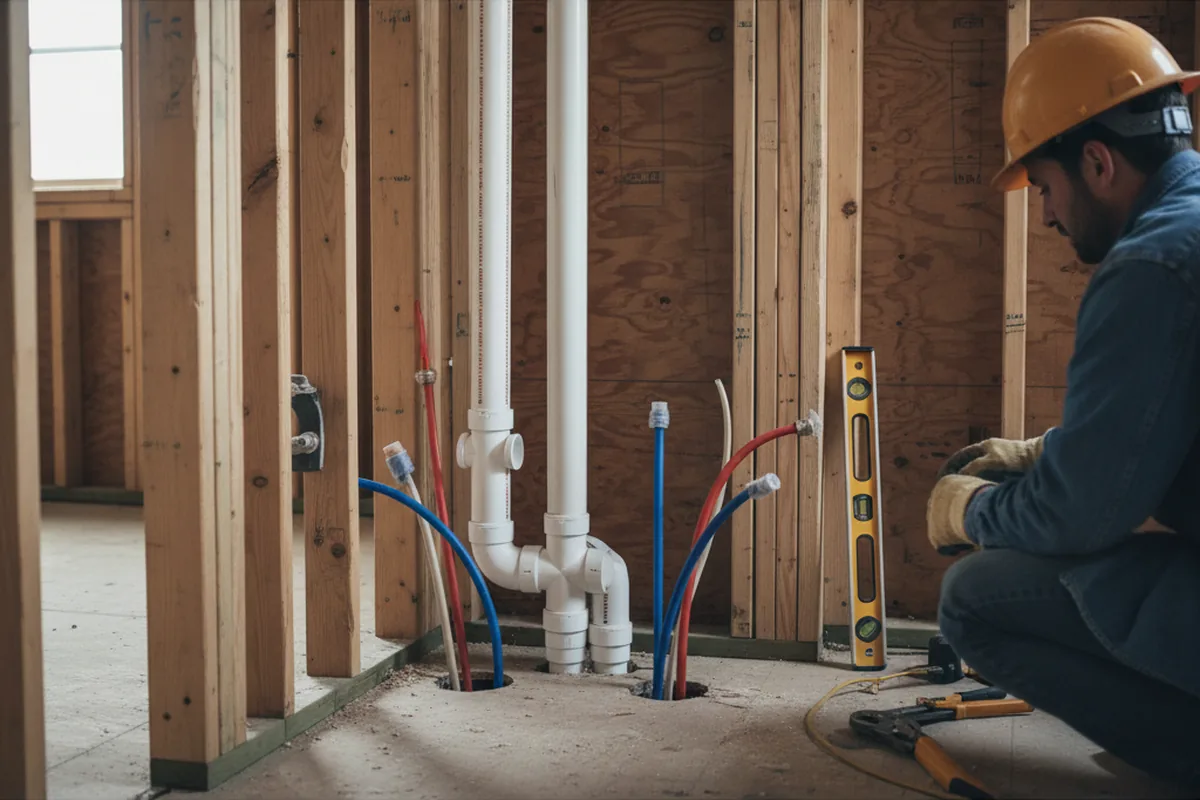 Drain and supply rough-in during Drain Cleaning in Gautier